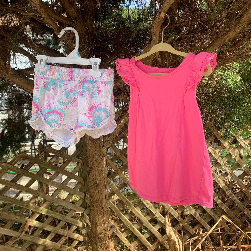 Jumping beans girls size 6 tie-dye summer set